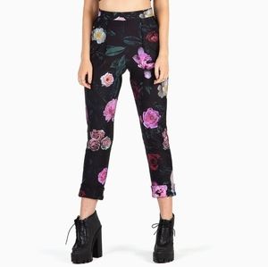 Blackmilk DARK ROSE CUFFED PANTS - LIMITED